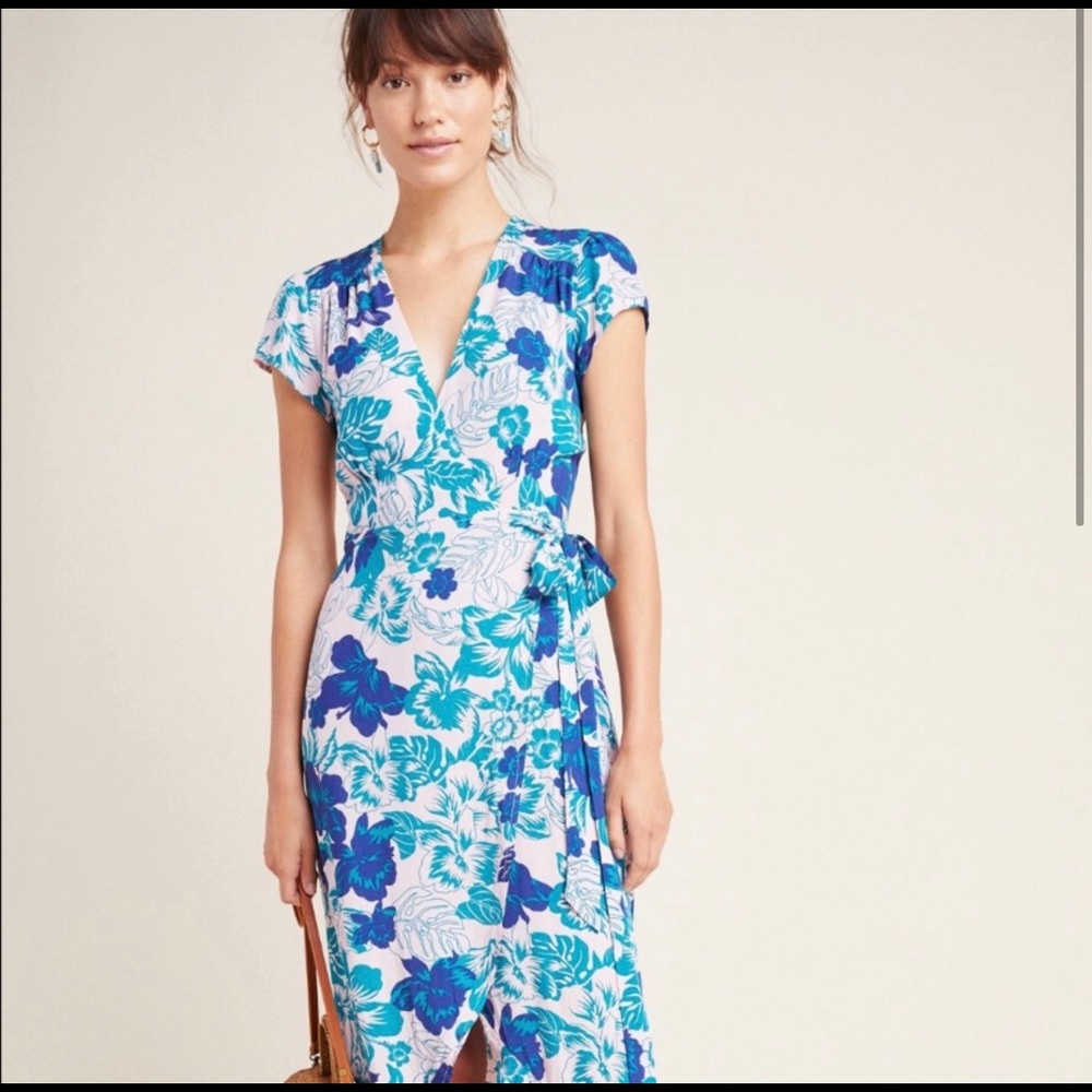 Anthropologie XIX Palms Tonga Wrap Dress